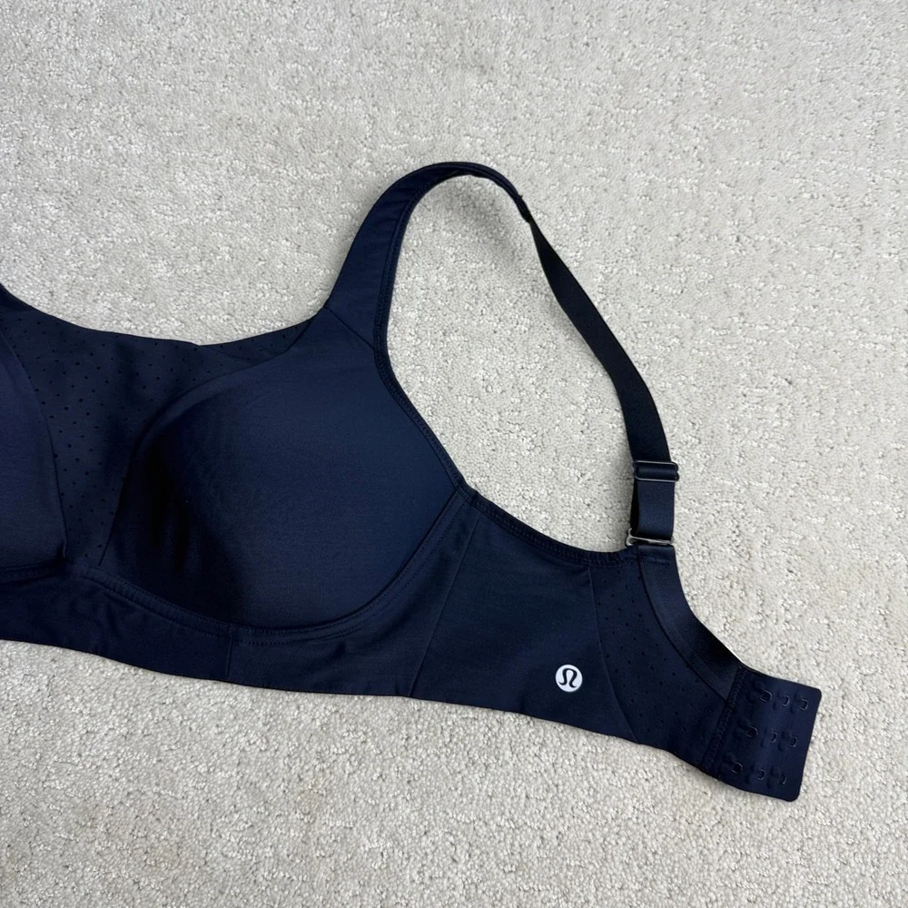 Lululemon Run Times Bra Women 34DD True Navy High Support W2BN4S